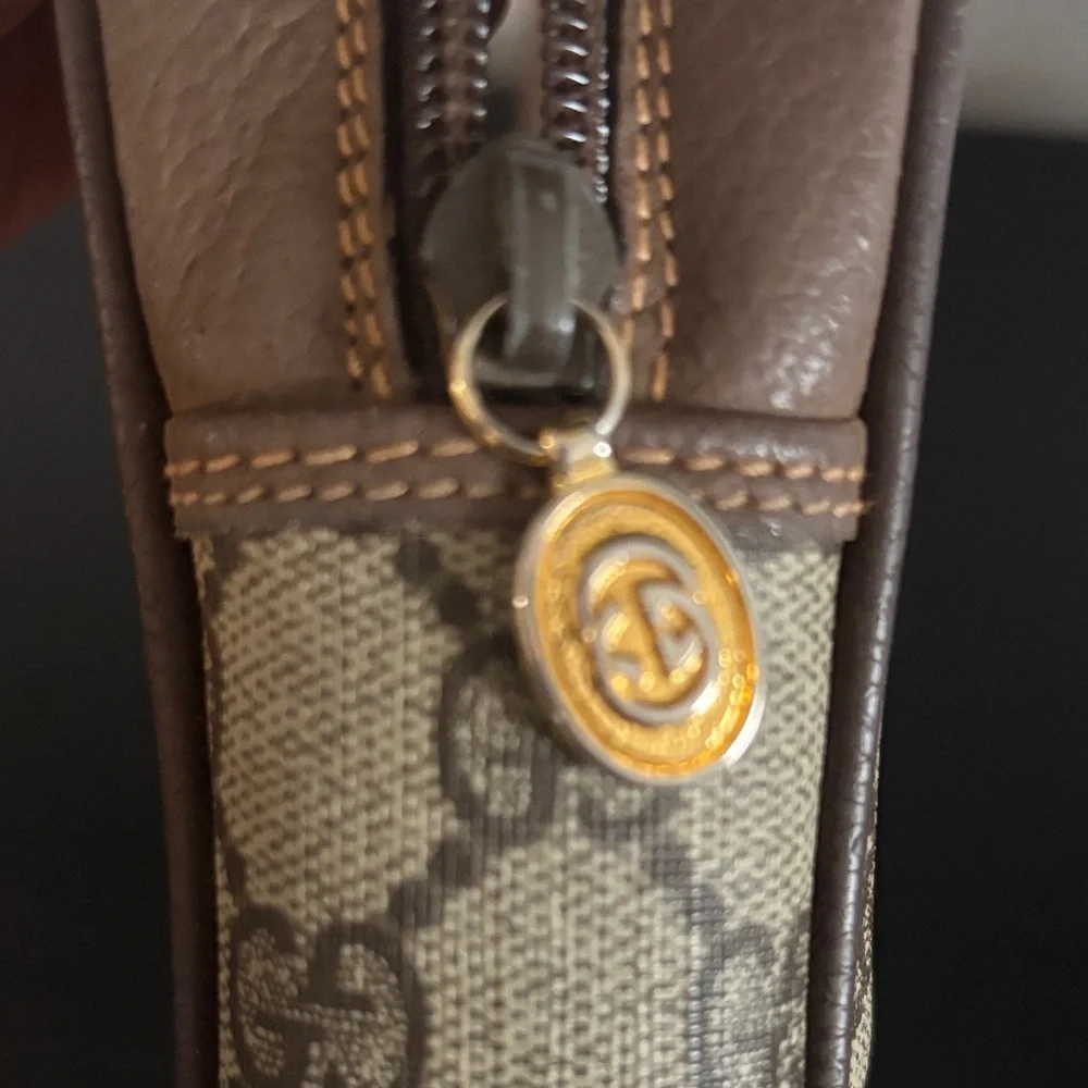 Gucci Beige and Brown Monogram Wristlet Pouch - Picture 6 of 9